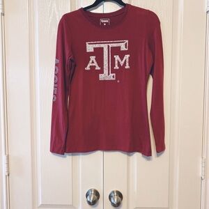 Texas A&M Aggies Woman’s Campus Couture Long Sleeve T shirt Rhinestones Details